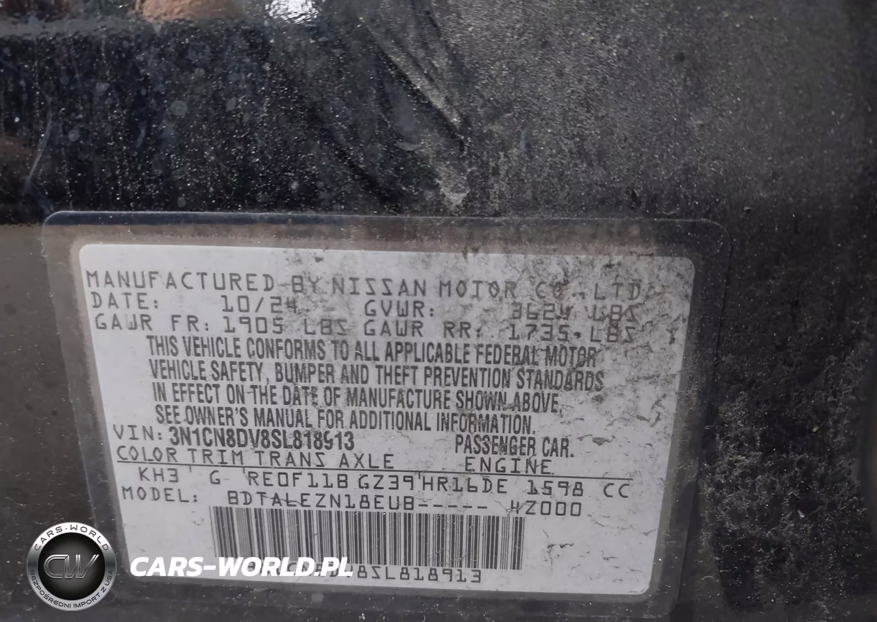 2025 Nissan Versa 1.6 S VIN:3N1CN8DV8SL818913 - 9