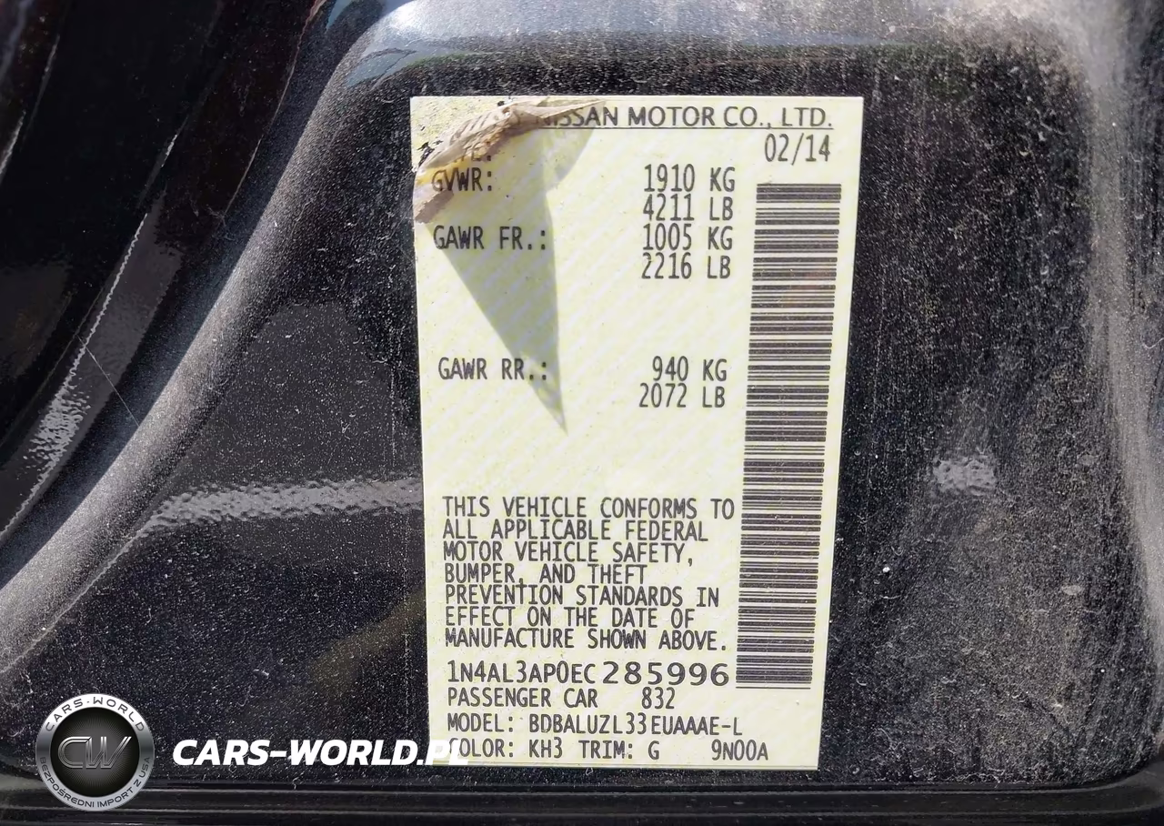 2014 Nissan Altima 2.5 Sv VIN:1N4AL3AP0EC285996 - 9