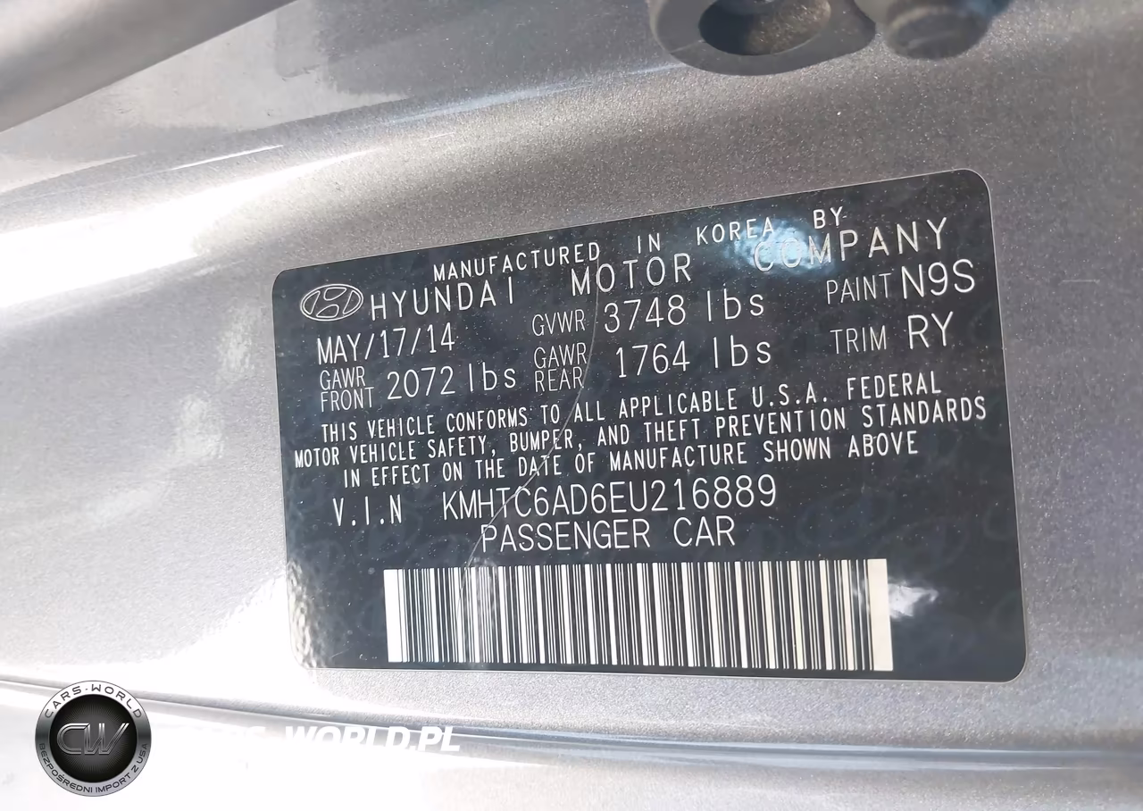 2014 Hyundai Veloster Base W-Black VIN:KMHTC6AD6EU216889 - 9