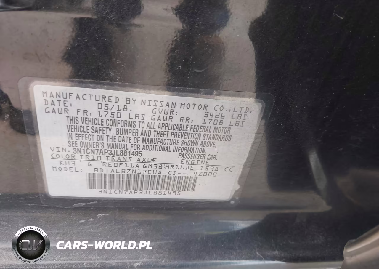 2018 Nissan Versa 1.6 Sv VIN:3N1CN7AP3JL881495 - 9