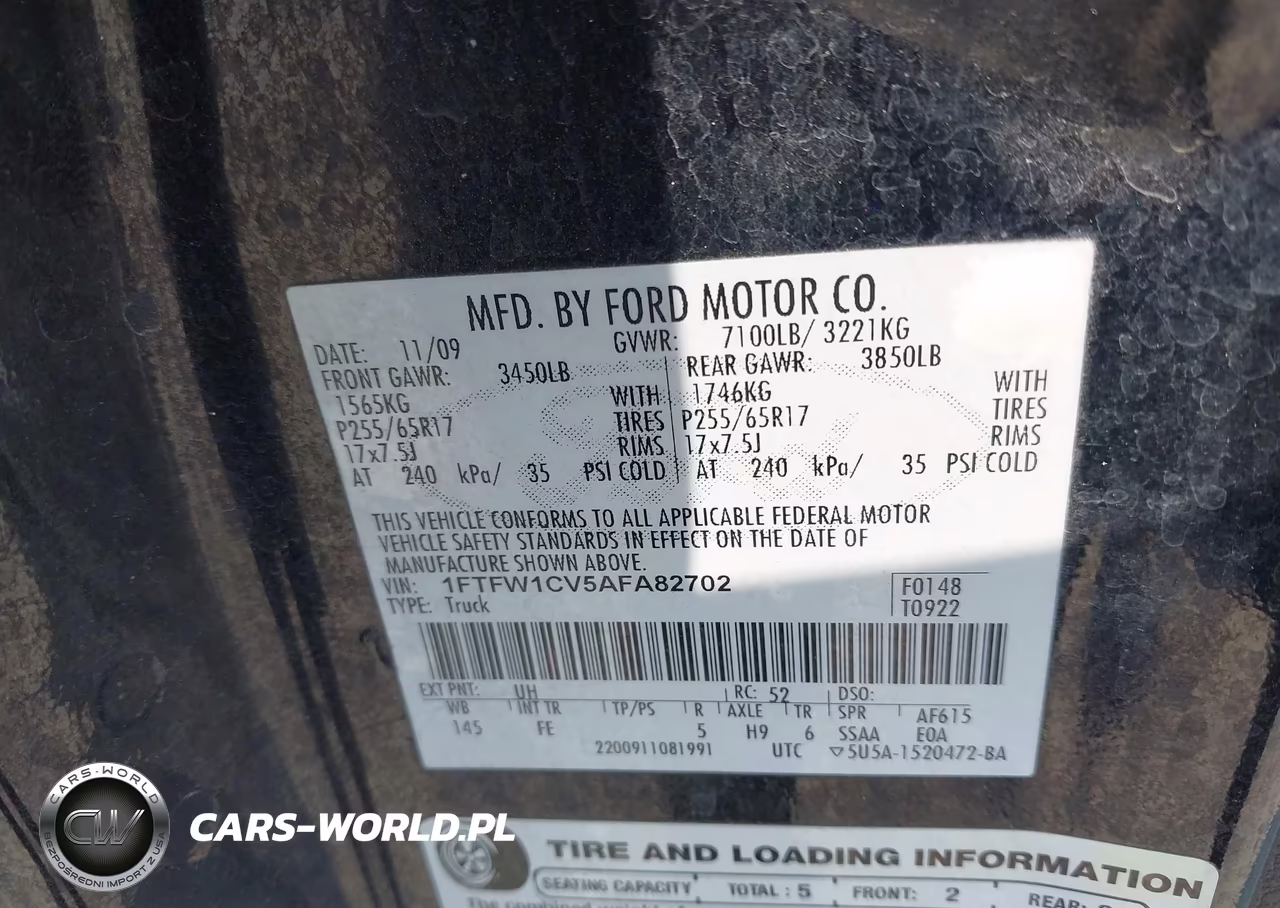 2010 Ford F-150 Fx2 Sport-Harley-Davidson-King Ranch-Lariat-Platinum-Xl-Xlt VIN:1FTFW1CV5AFA82702 - 9