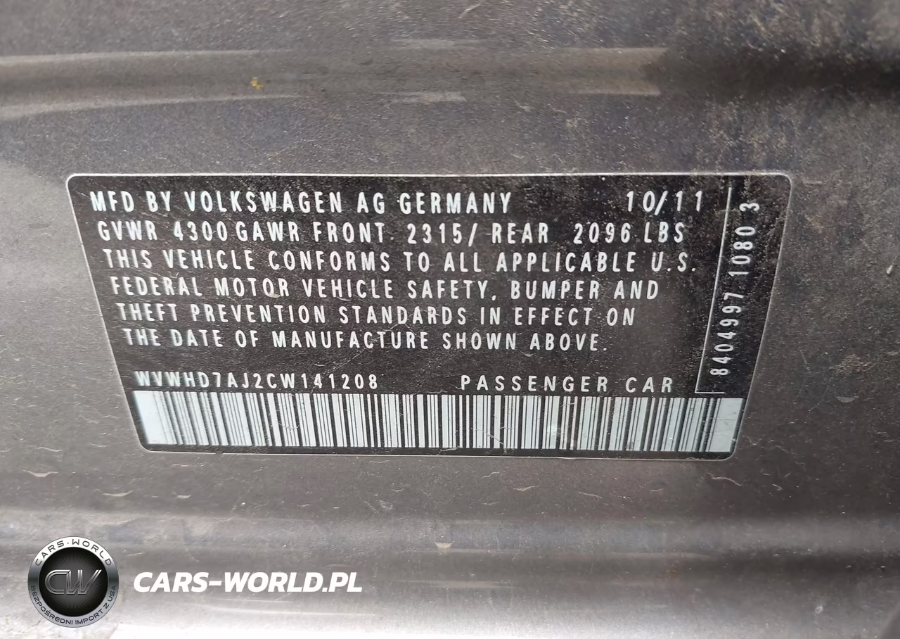 2012 Volkswagen Gti 4-Door VIN:WVWHD7AJ2CW141208 - 9