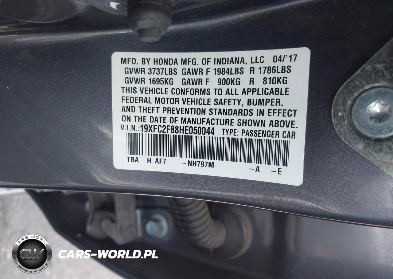 2017 Honda Civic Ex VIN:19XFC2F88HE050044 - 9