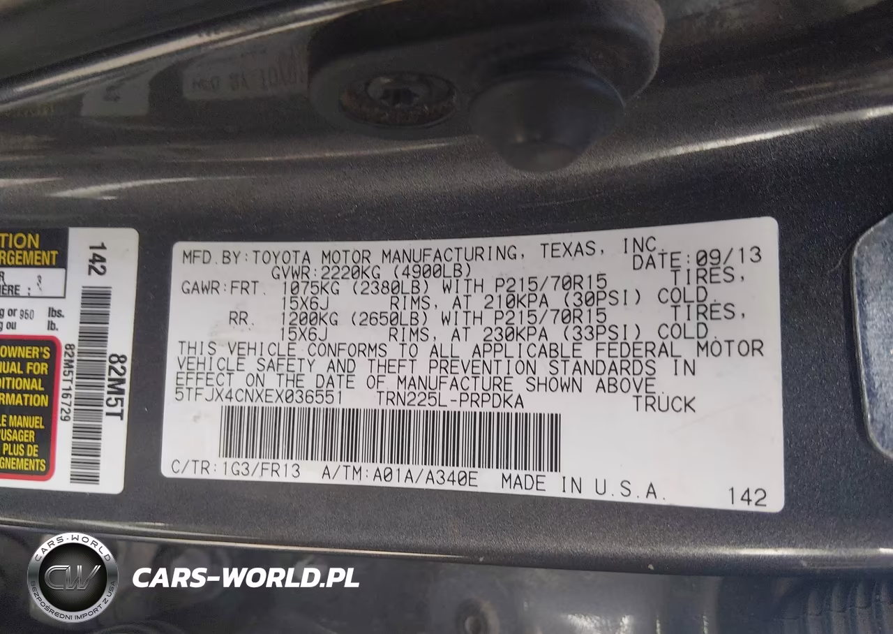 2014 Toyota Tacoma VIN:5TFJX4CNXEX036551 - 9