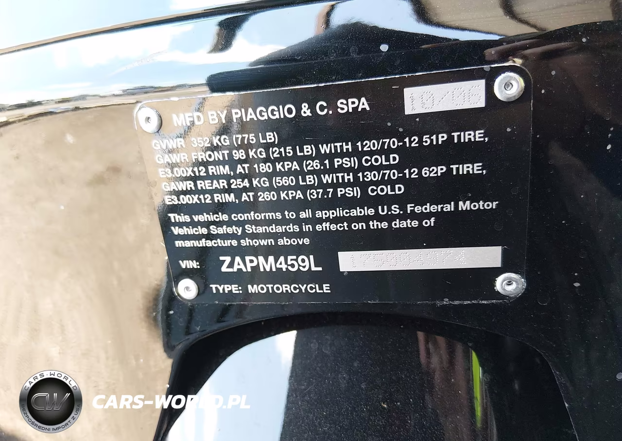 2007 Vespa Gts 250 VIN:ZAPM459L175004974 - 10