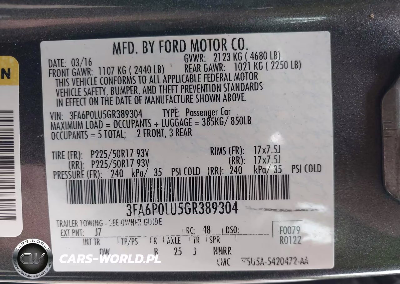 2016 Ford Fusion Hybrid Se VIN:3FA6P0LU5GR389304 - 9