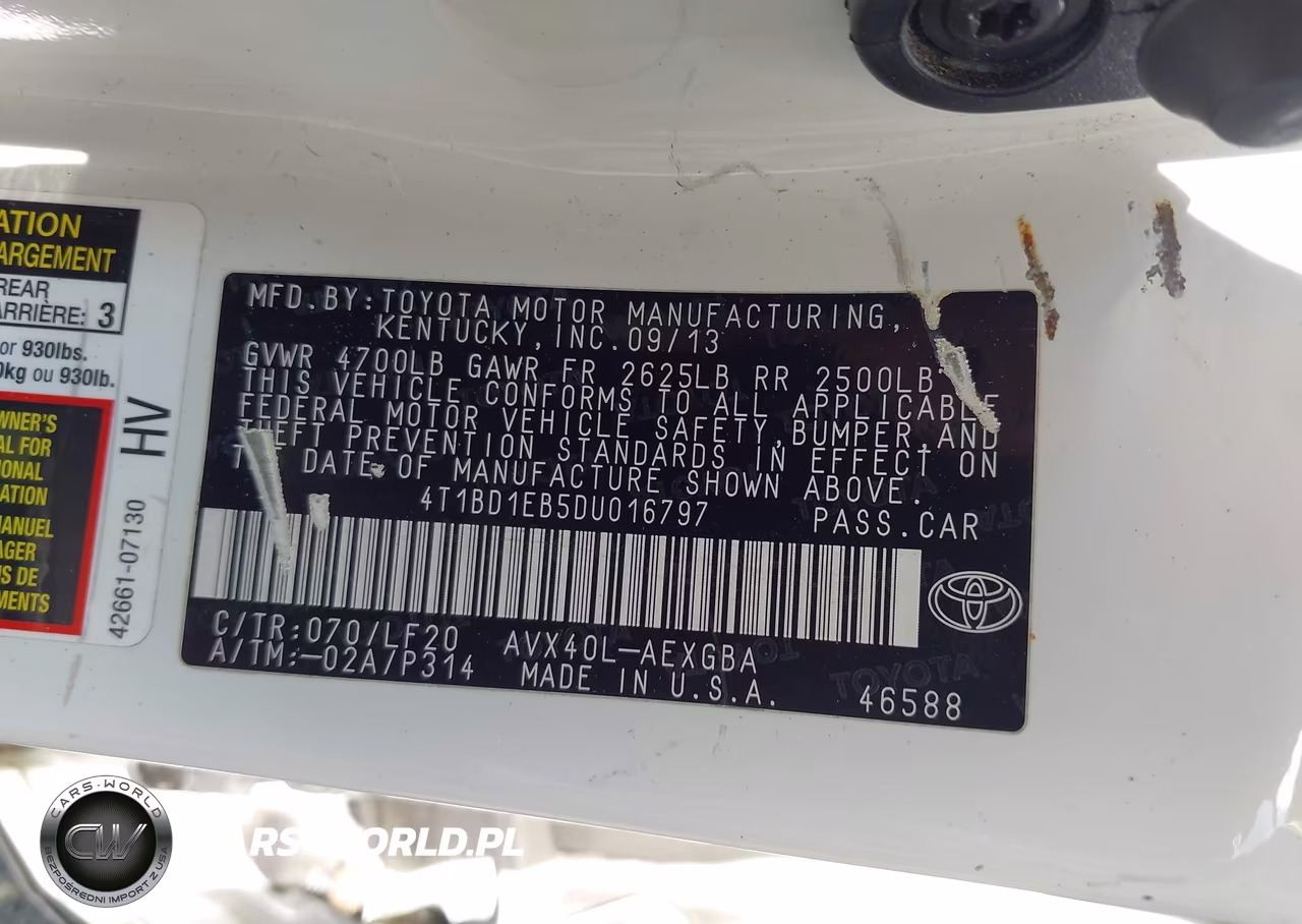 2013 Toyota Avalon Hybrid Xle Premium VIN:4T1BD1EB5DU016797 - 9