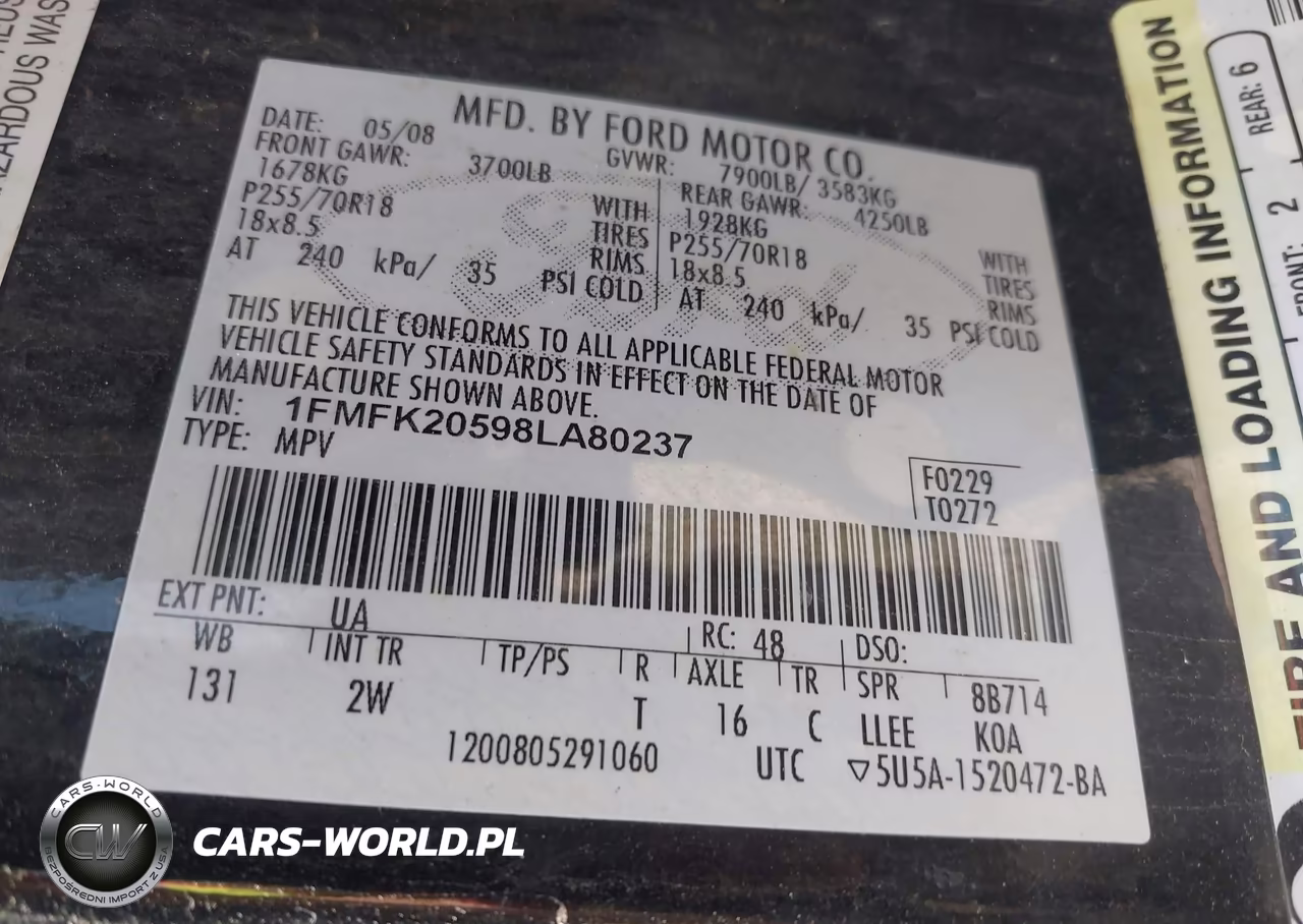 2008 Ford Expedition El Limited VIN:1FMFK20598LA80237 - 9