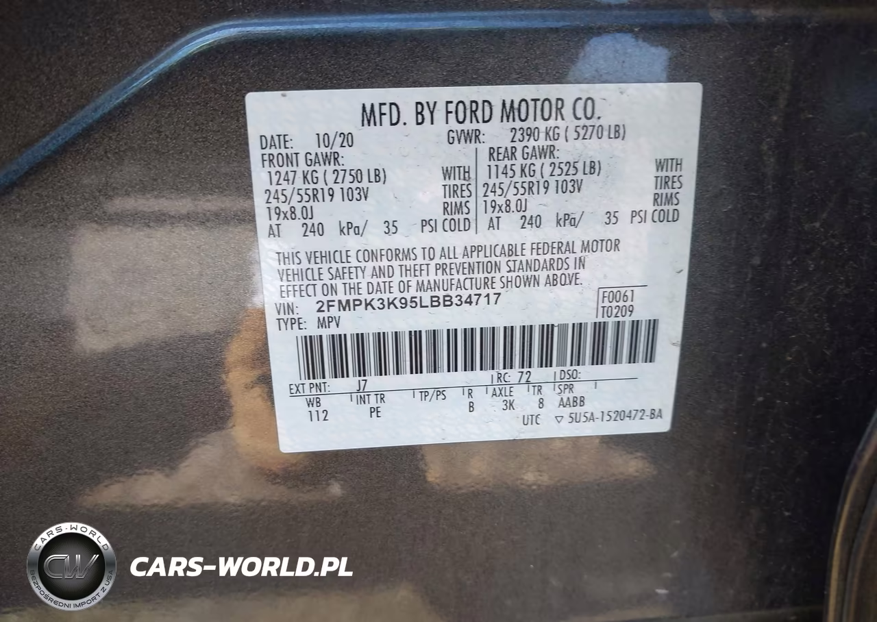 2020 Ford Edge Titanium VIN:2FMPK3K95LBB34717 - 9