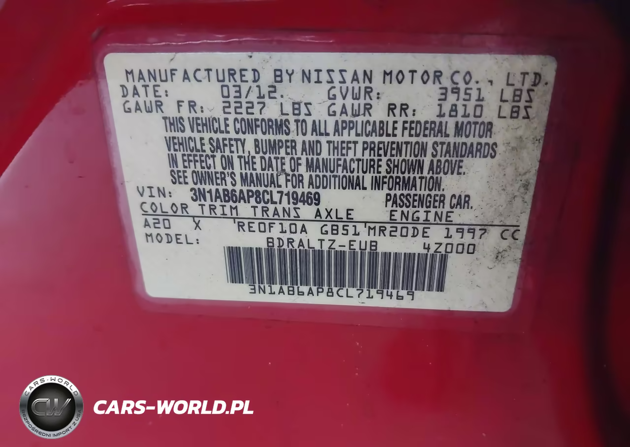 2012 Nissan Sentra 2.0 Sr VIN:3N1AB6AP8CL719469 - 9