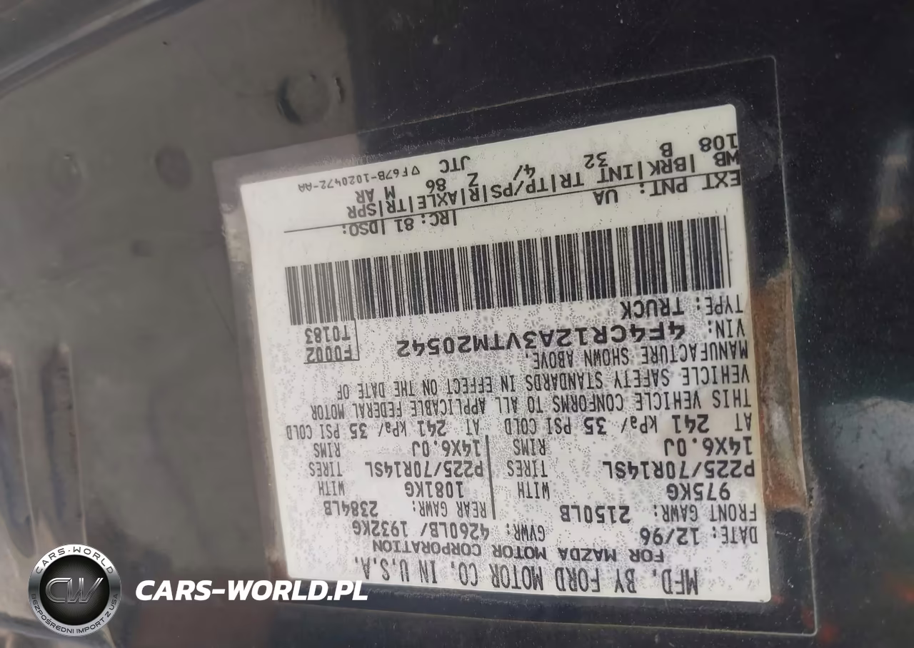 1997 Mazda B2300 Se VIN:4F4CR12A3VTM20542 - 9