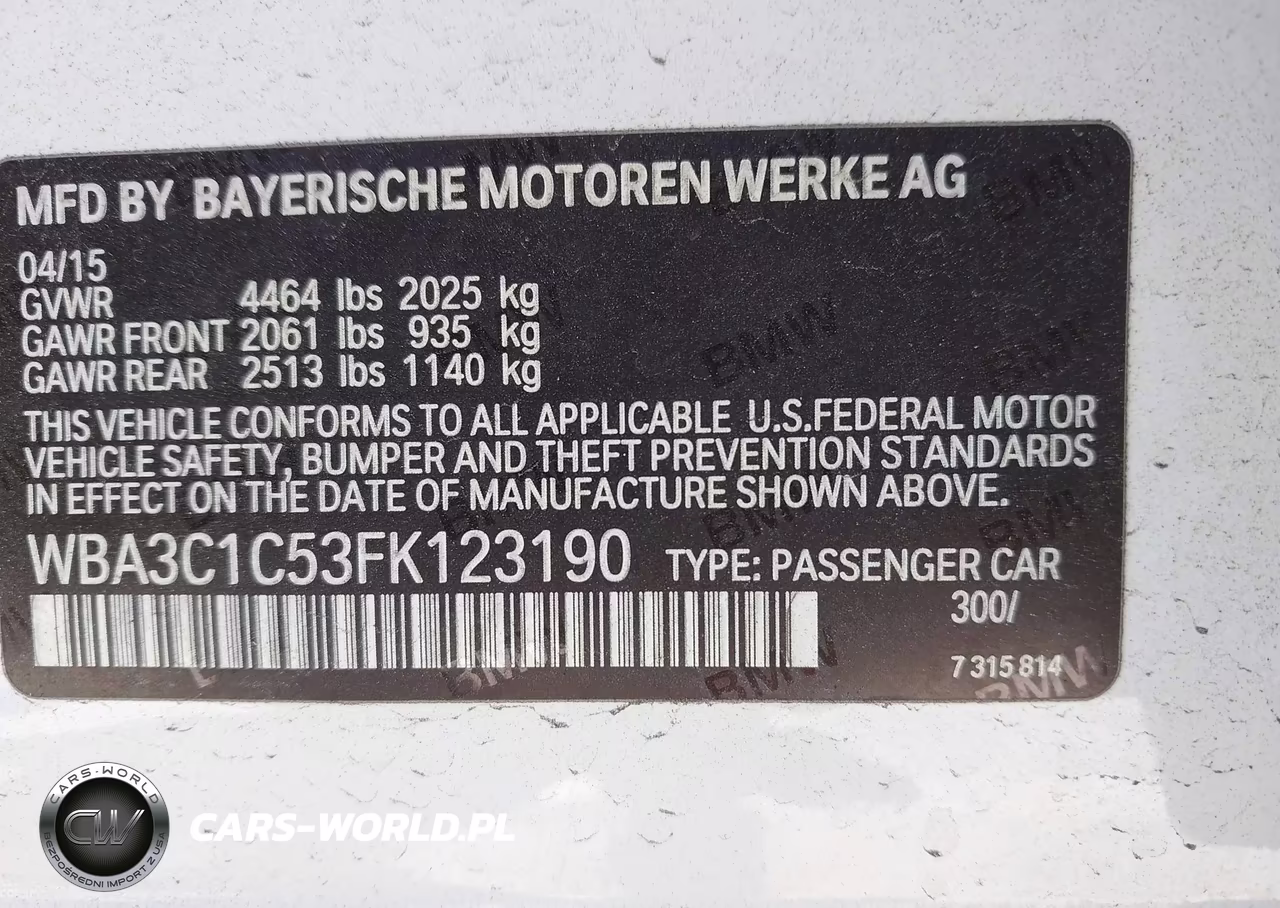2015 BMW 328I VIN:WBA3C1C53FK123190 - 9