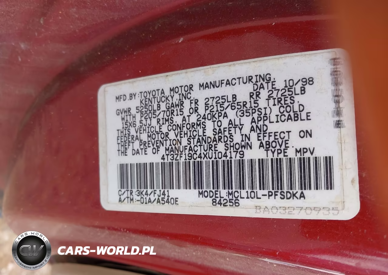 1999 Toyota Sienna Ce VIN:4T3ZF19C4XU104179 - 9