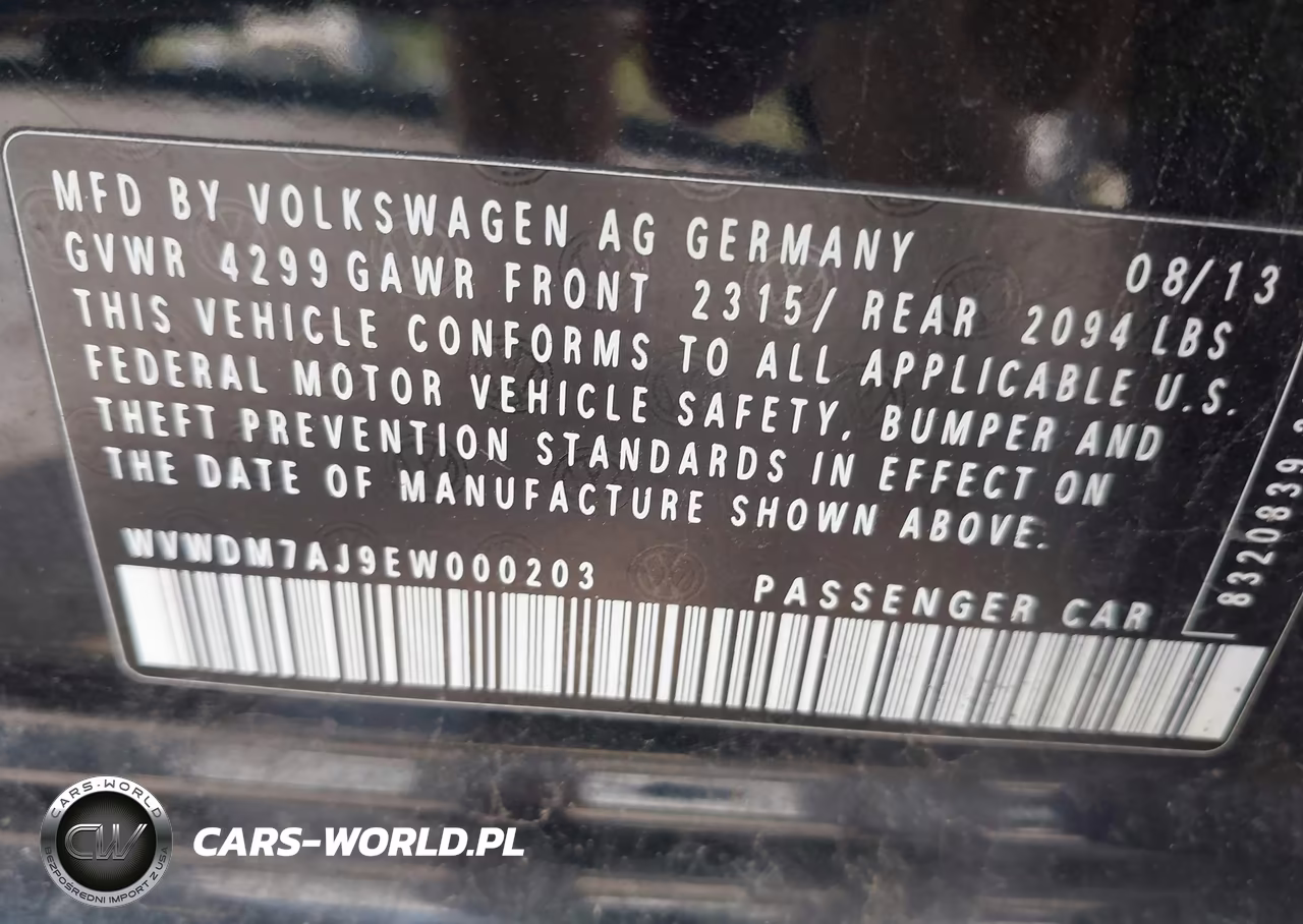 2014 Volkswagen Golf VIN:WVWDM7AJ9EW000203 - 9