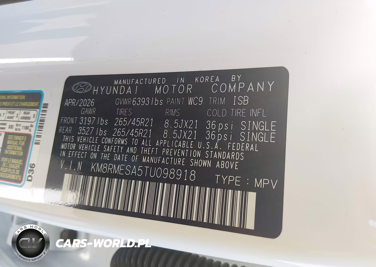 2026 Hyundai Palisade Hev Calligraphy VIN:KM8RMESA5TU098918 - 9
