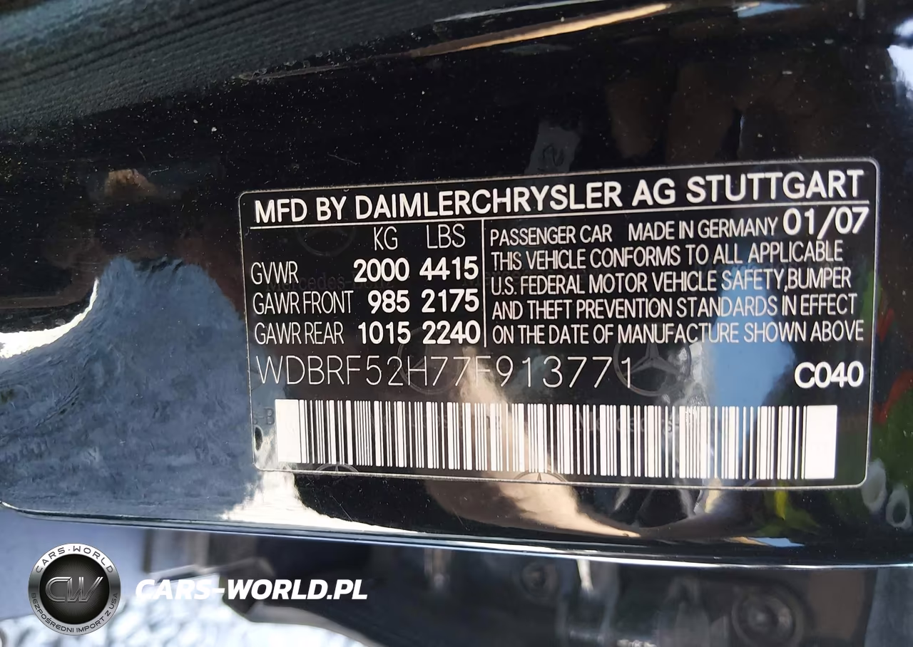2007 Mercedes-Benz C 230 Sport VIN:WDBRF52H77F913771 - 9