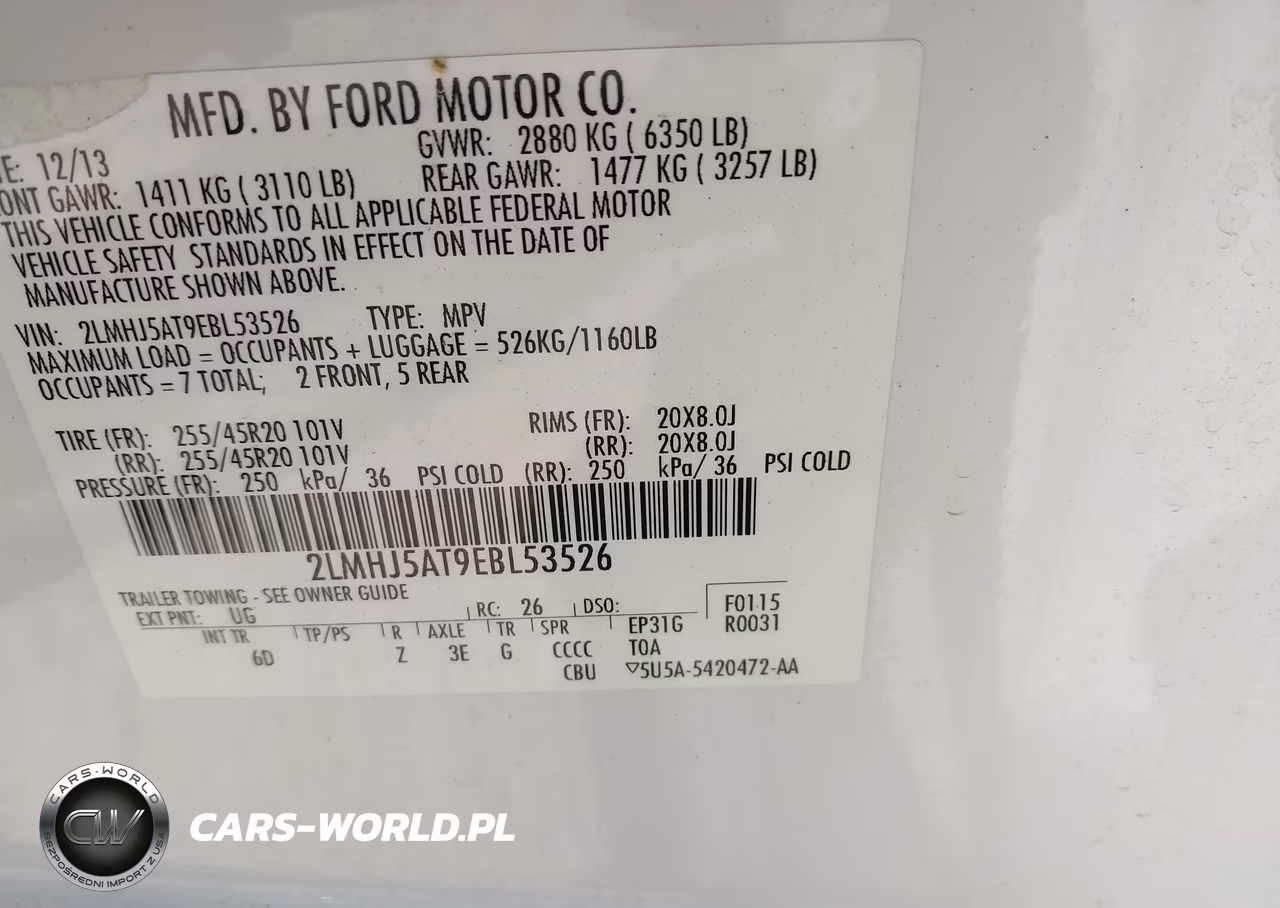 2014 Lincoln Mkt Ecoboost VIN:2LMHJ5AT9EBL53526 - 9