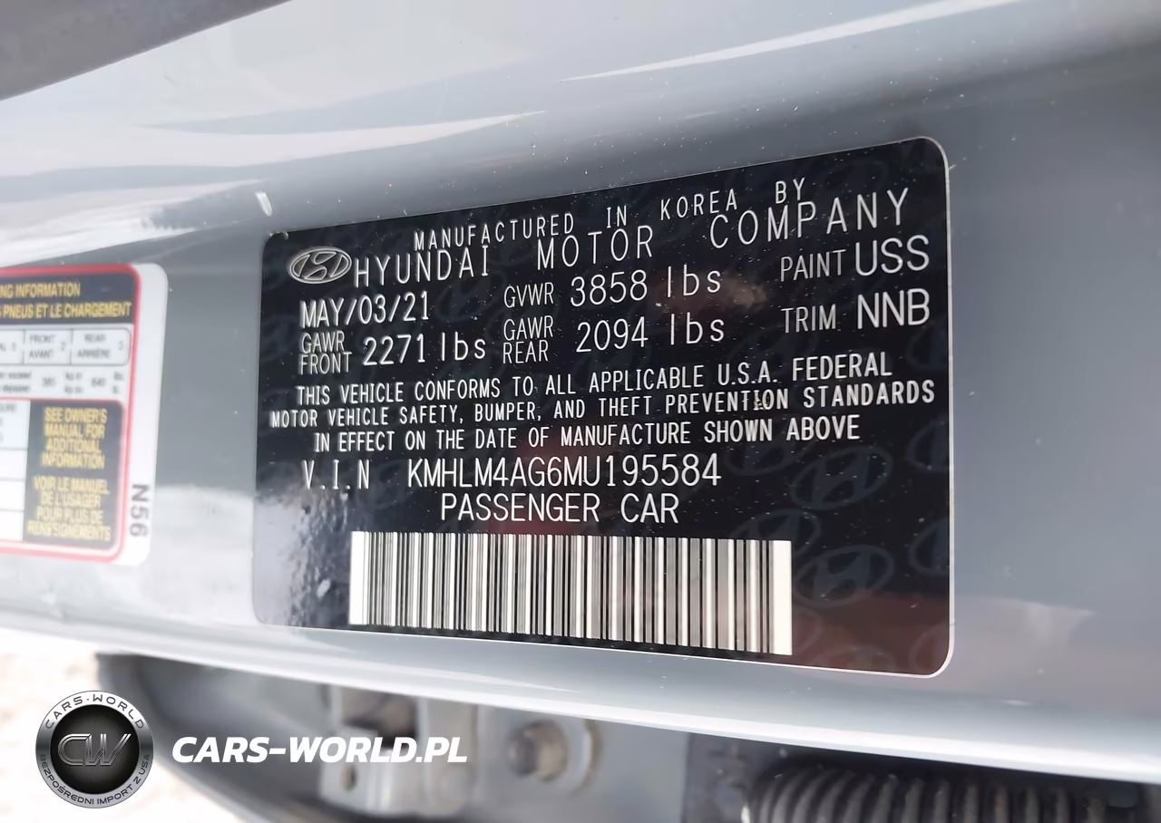 2021 Hyundai Elantra Sel VIN:KMHLM4AG6MU195584 - 9