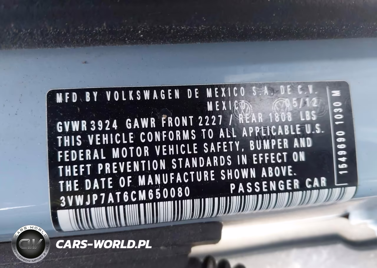 2012 Volkswagen Beetle 2.5L VIN:3VWJP7AT6CM650080 - 9