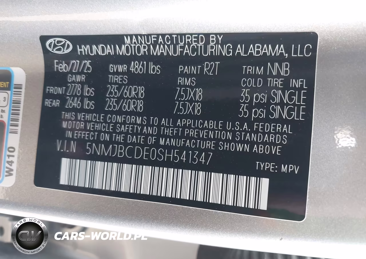 2025 Hyundai Tucson Sel VIN:5NMJBCDE0SH541347 - 9