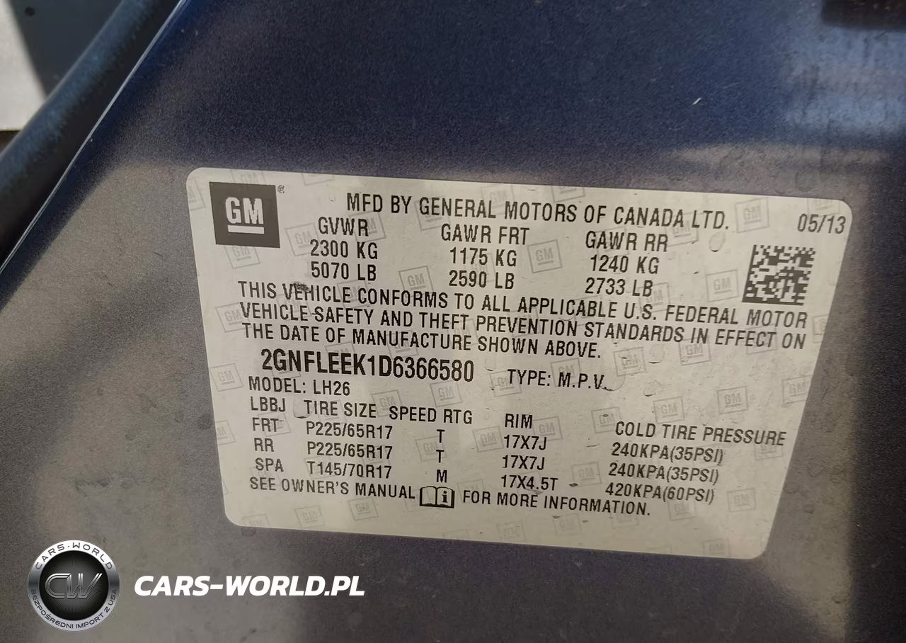 2013 Chevrolet Equinox Lt VIN:2GNFLEEK1D6366580 - 9