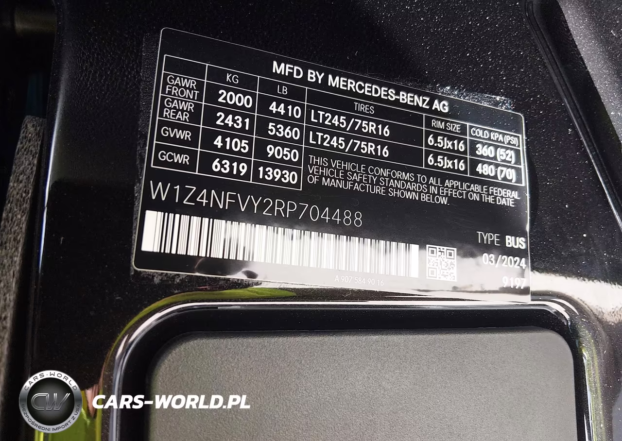 2024 Mercedes-Benz Sprinter 2500 Standard Roof 4-Cyl Diesel Ho VIN:W1Z4NFVY2RP704488 - 9