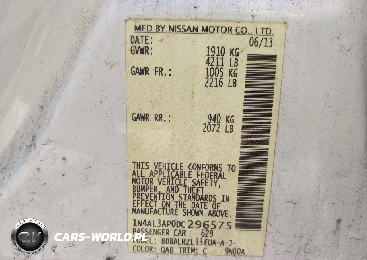 2013 Nissan Altima 2.5 S VIN:1N4AL3AP0DC296575 - 9
