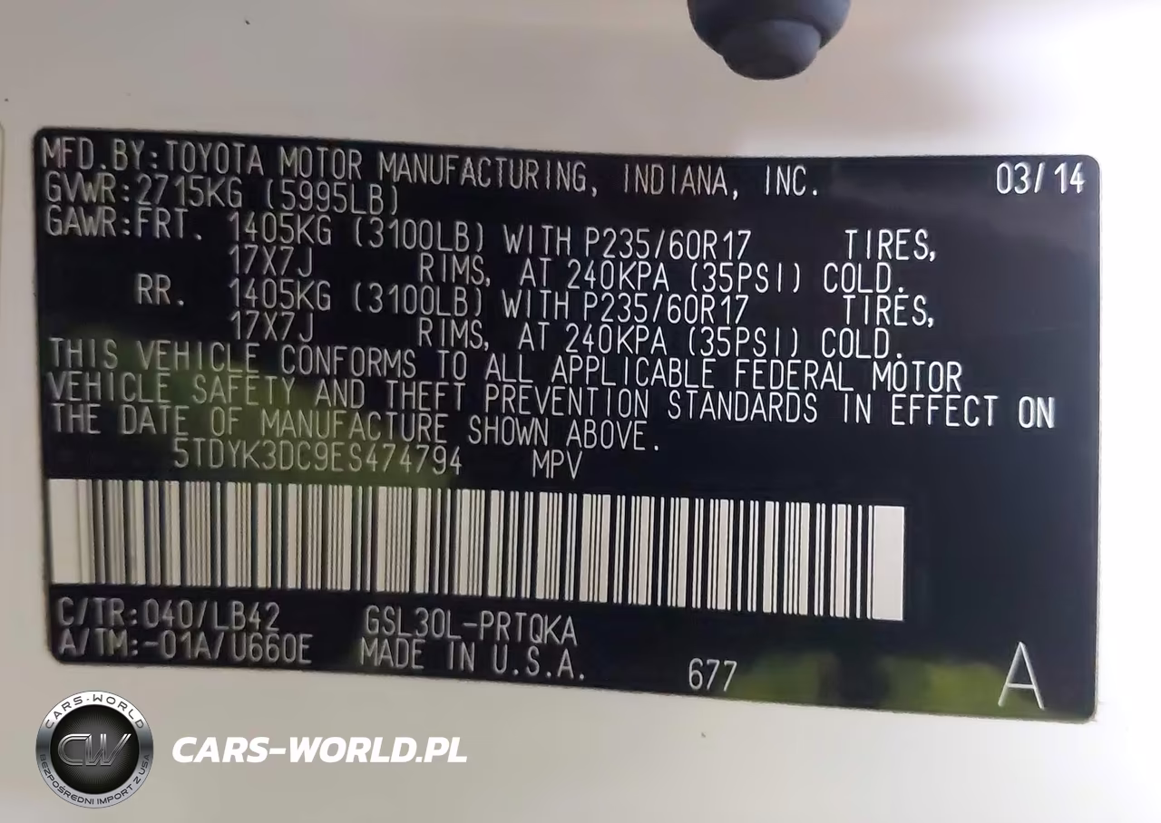 2014 Toyota Sienna Xle V6 8 Passenger VIN:5TDYK3DC9ES474794 - 9