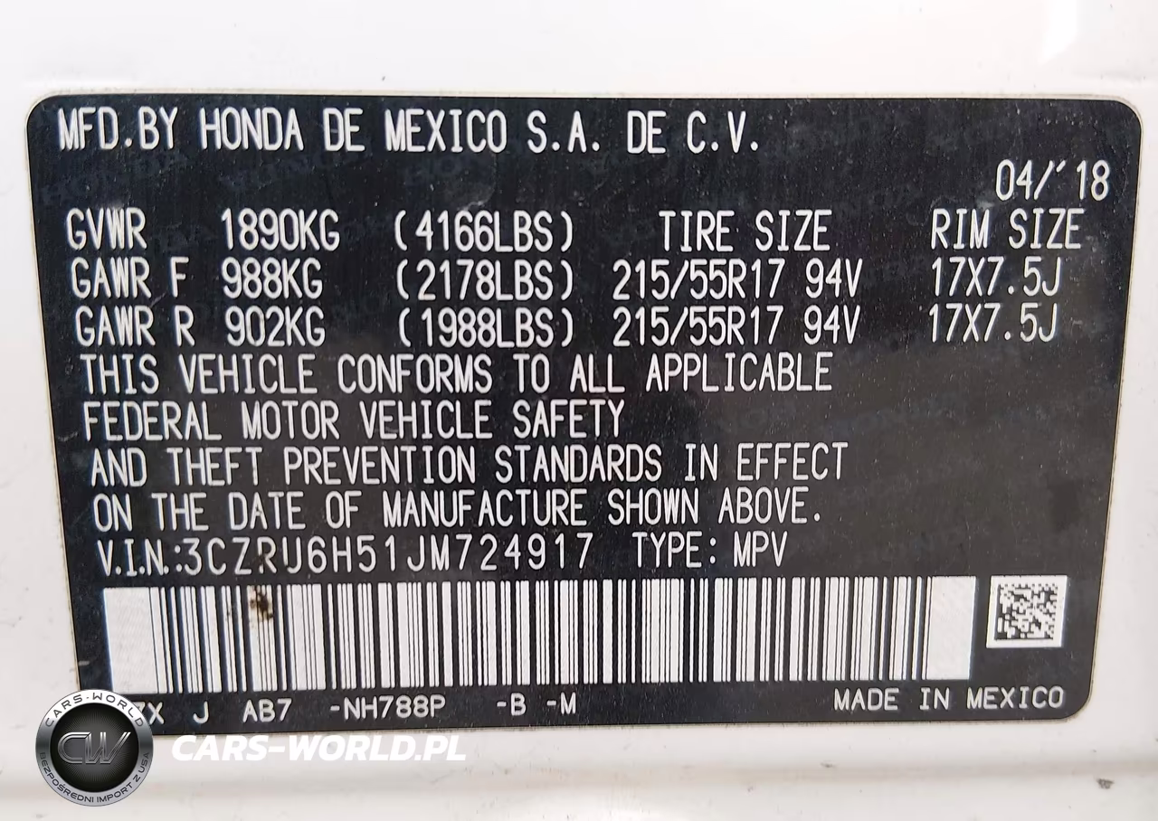 2018 Honda Hr-V Ex VIN:3CZRU6H51JM724917 - 9