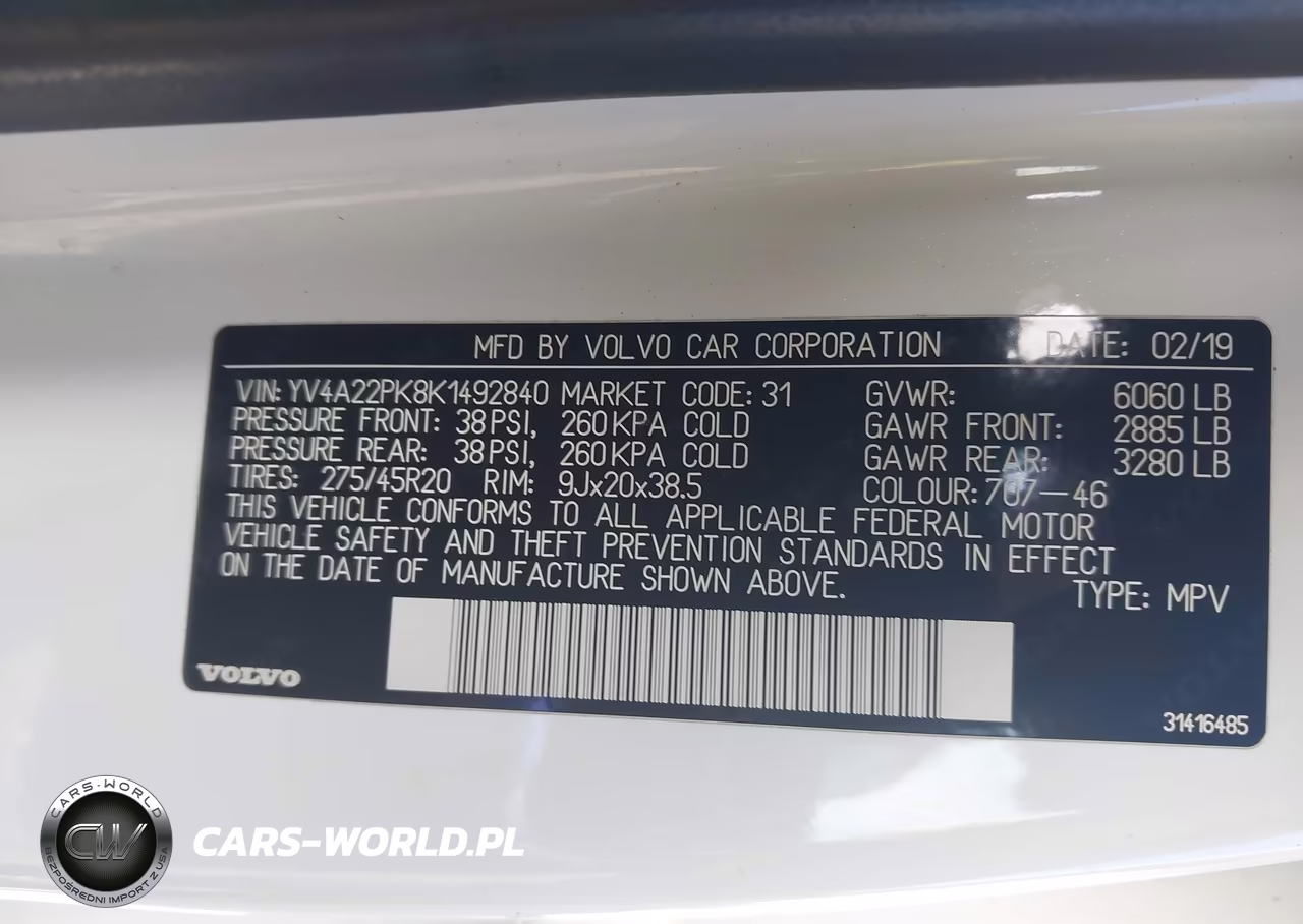 2019 Volvo Xc90 T6 Momentum VIN:YV4A22PK8K1492840 - 9
