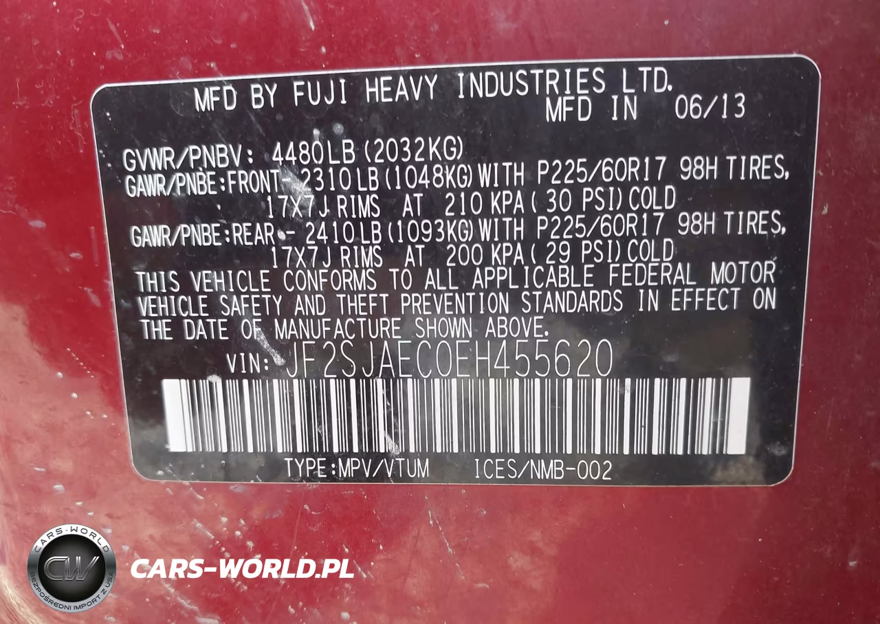 2014 Subaru Forester 2.5I Premium VIN:JF2SJAEC0EH455620 - 9