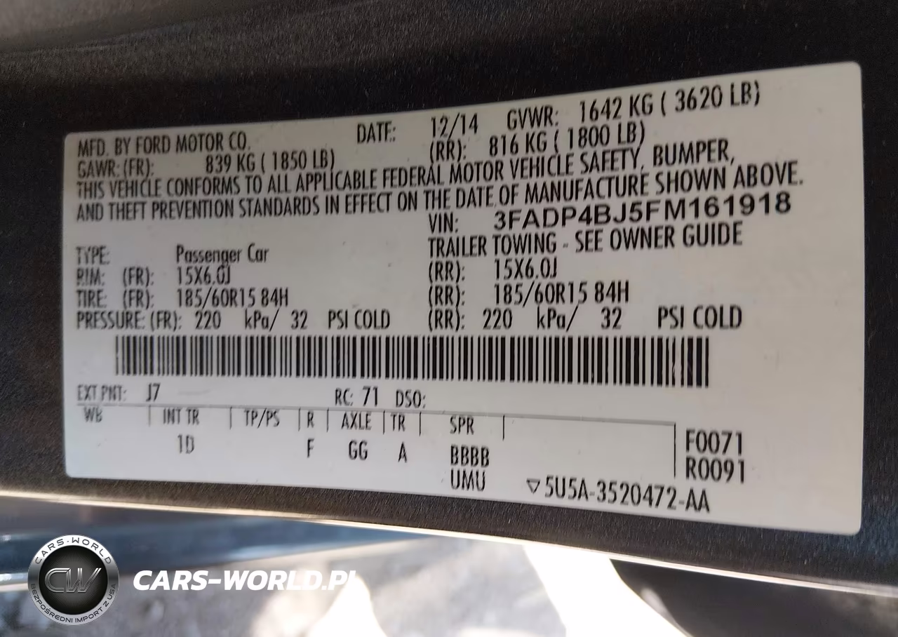 2015 Ford Fiesta Se VIN:3FADP4BJ5FM161918 - 9