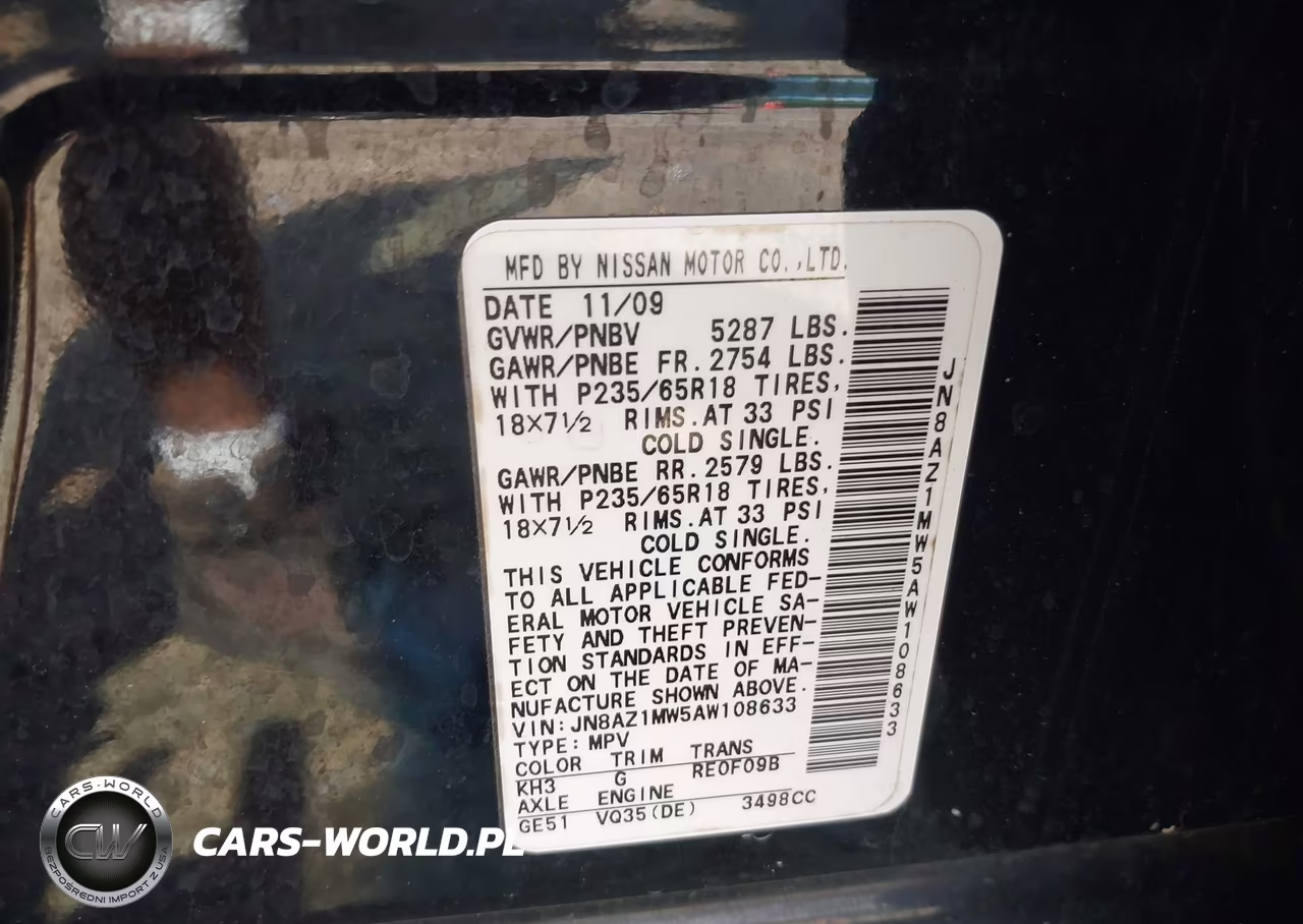 2010 Nissan Murano Sl VIN:JN8AZ1MW5AW108633 - 9