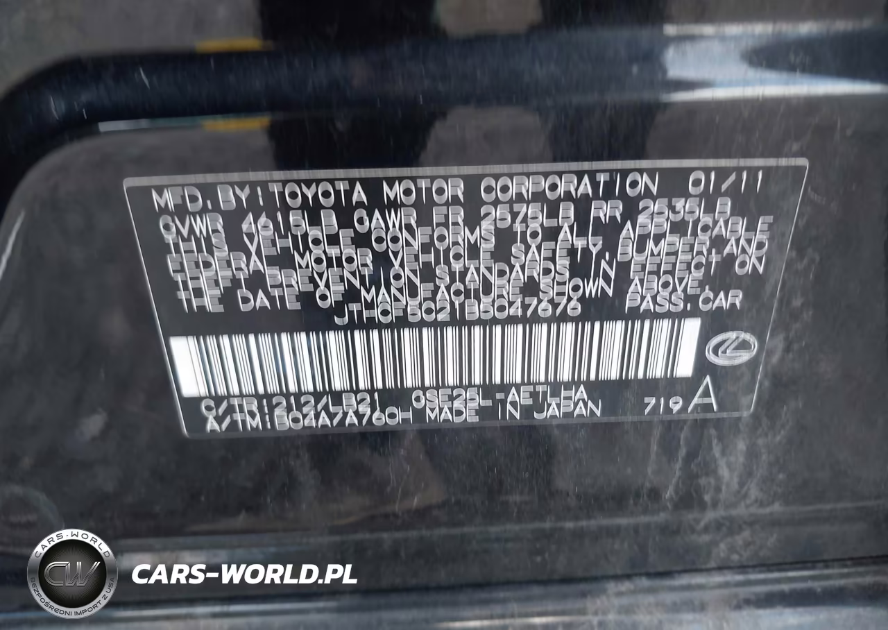 2011 Lexus Is 250 VIN:JTHCF5C21B5047676 - 9