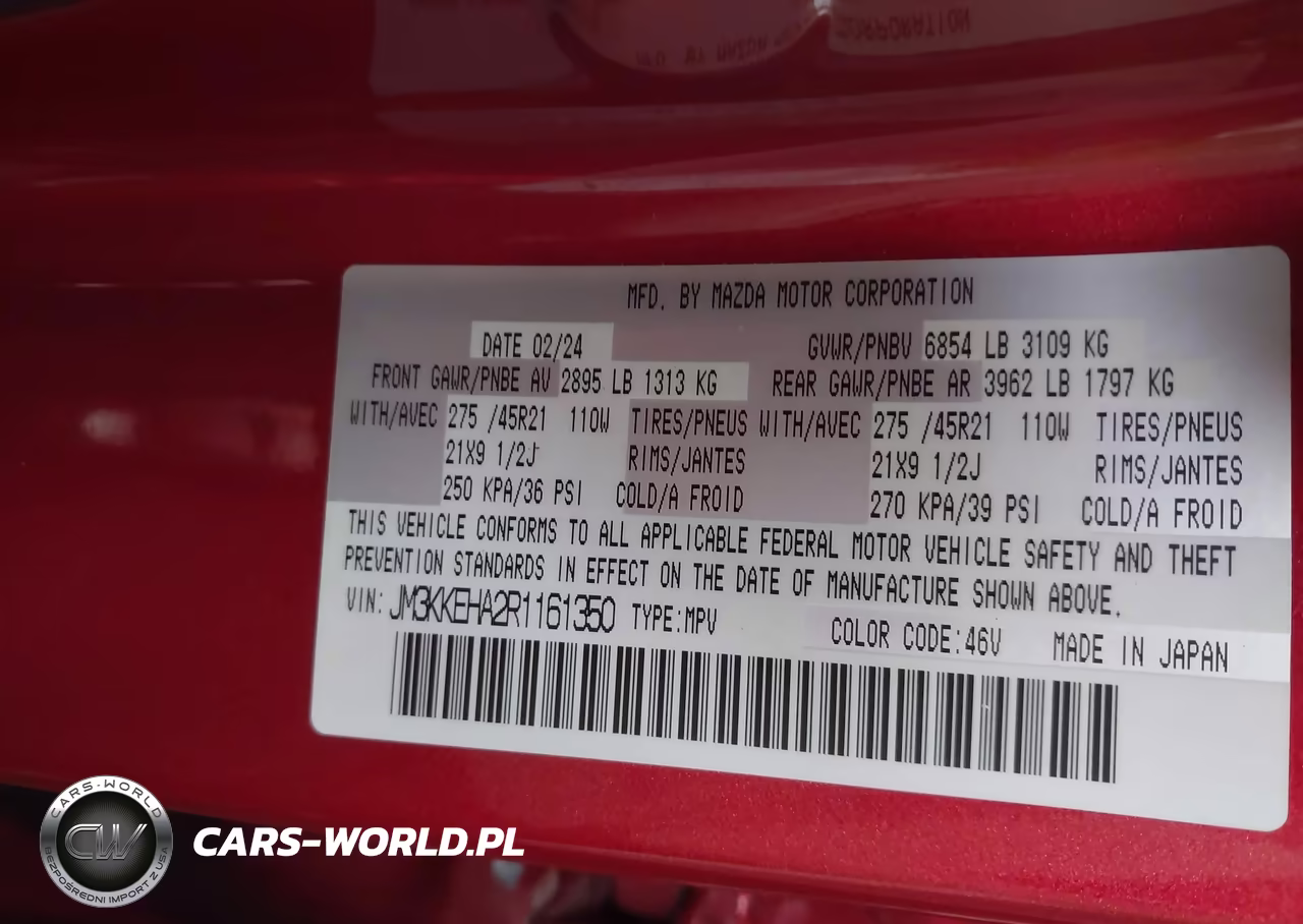 2024 Mazda Cx-90 Phev Premium Plus VIN:JM3KKEHA2R1161350 - 9