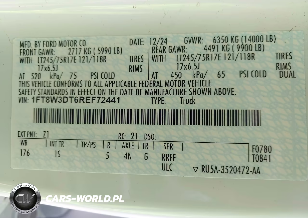 2024 Ford F-350 Xl VIN:1FT8W3DT6REF72441 - 9