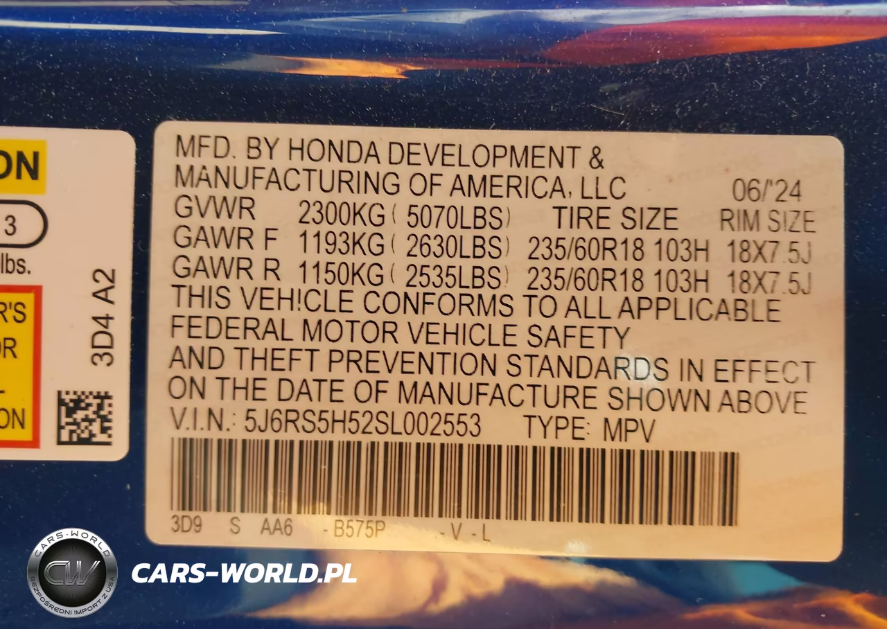 2025 Honda Cr-V Hybrid Sport VIN:5J6RS5H52SL002553 - 9