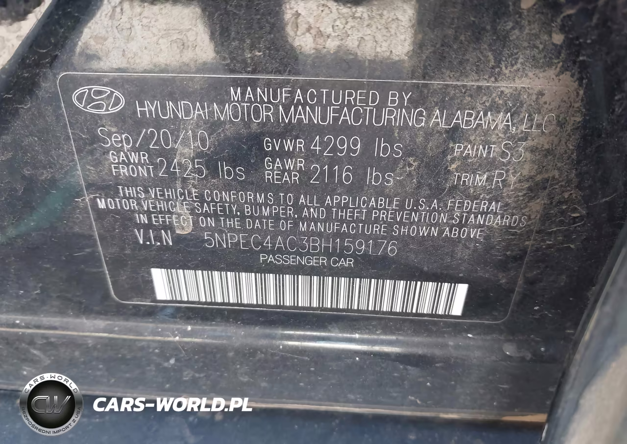2011 Hyundai Sonata Se VIN:5NPEC4AC3BH159176 - 9