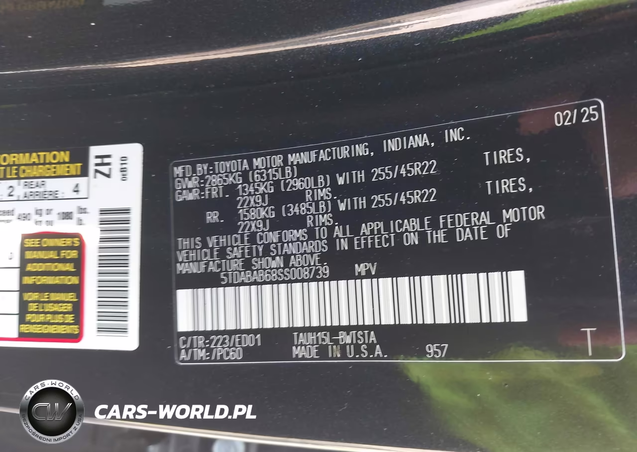 2025 Lexus Tx 500H F Sport Premium VIN:5TDABAB68SS008739 - 9