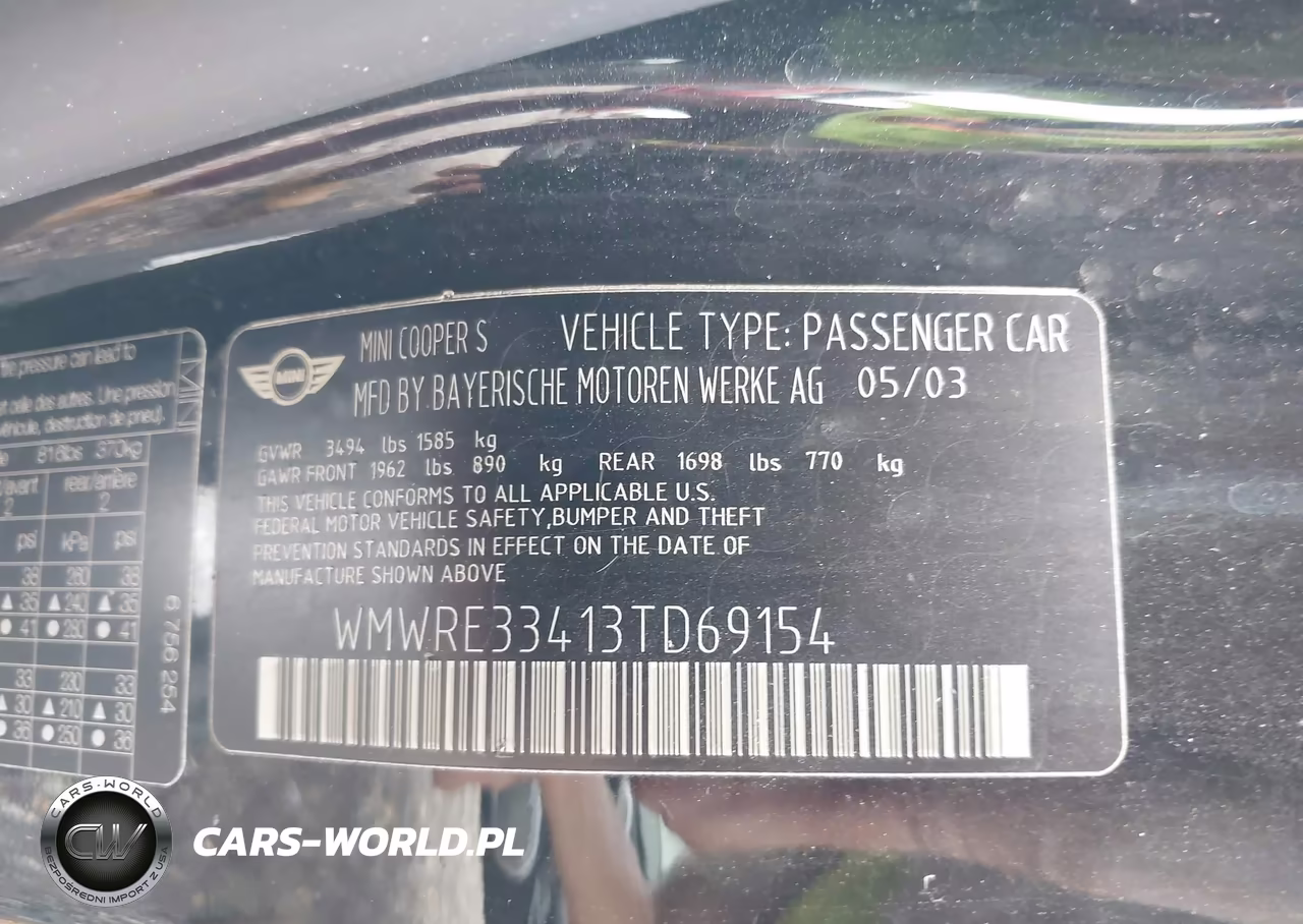 2003 Mini Cooper S VIN:WMWRE33413TD69154 - 9