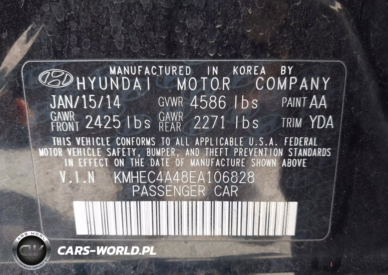 2014 Hyundai Sonata Hybrid Limited VIN:KMHEC4A48EA106828 - 9