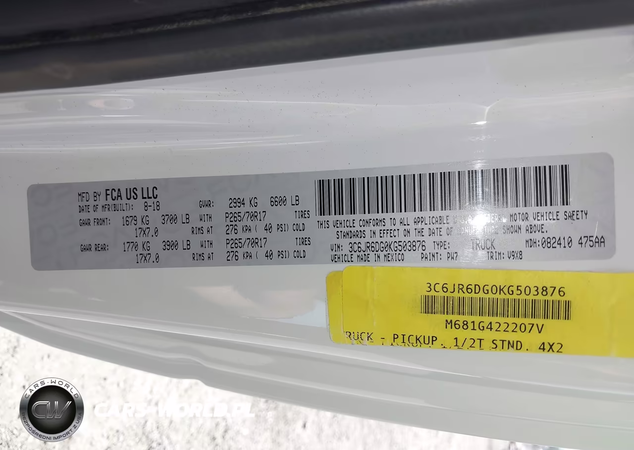 2019 Ram 1500 Classic VIN:3C6JR6DG0KG503876 - 9