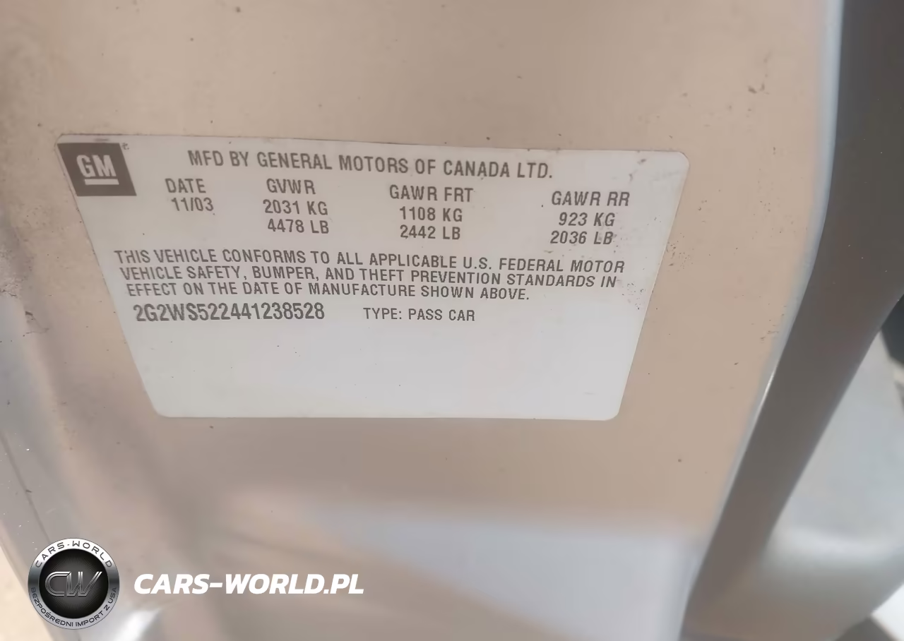 2004 Pontiac Grand Prix Gt2 VIN:2G2WS522441238528 - 9