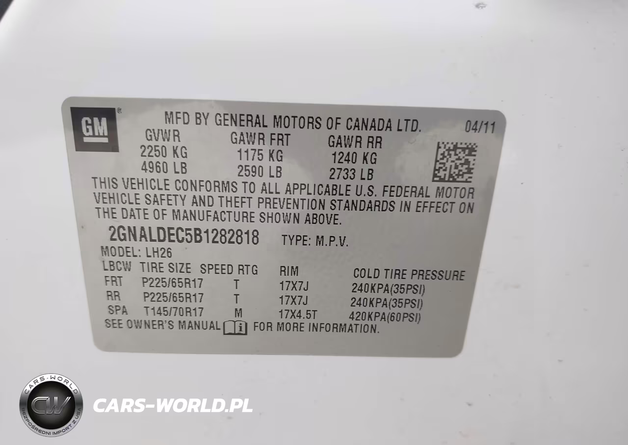 2011 Chevrolet Equinox Lt W-1Lt VIN:2GNALDEC5B1282818 - 9