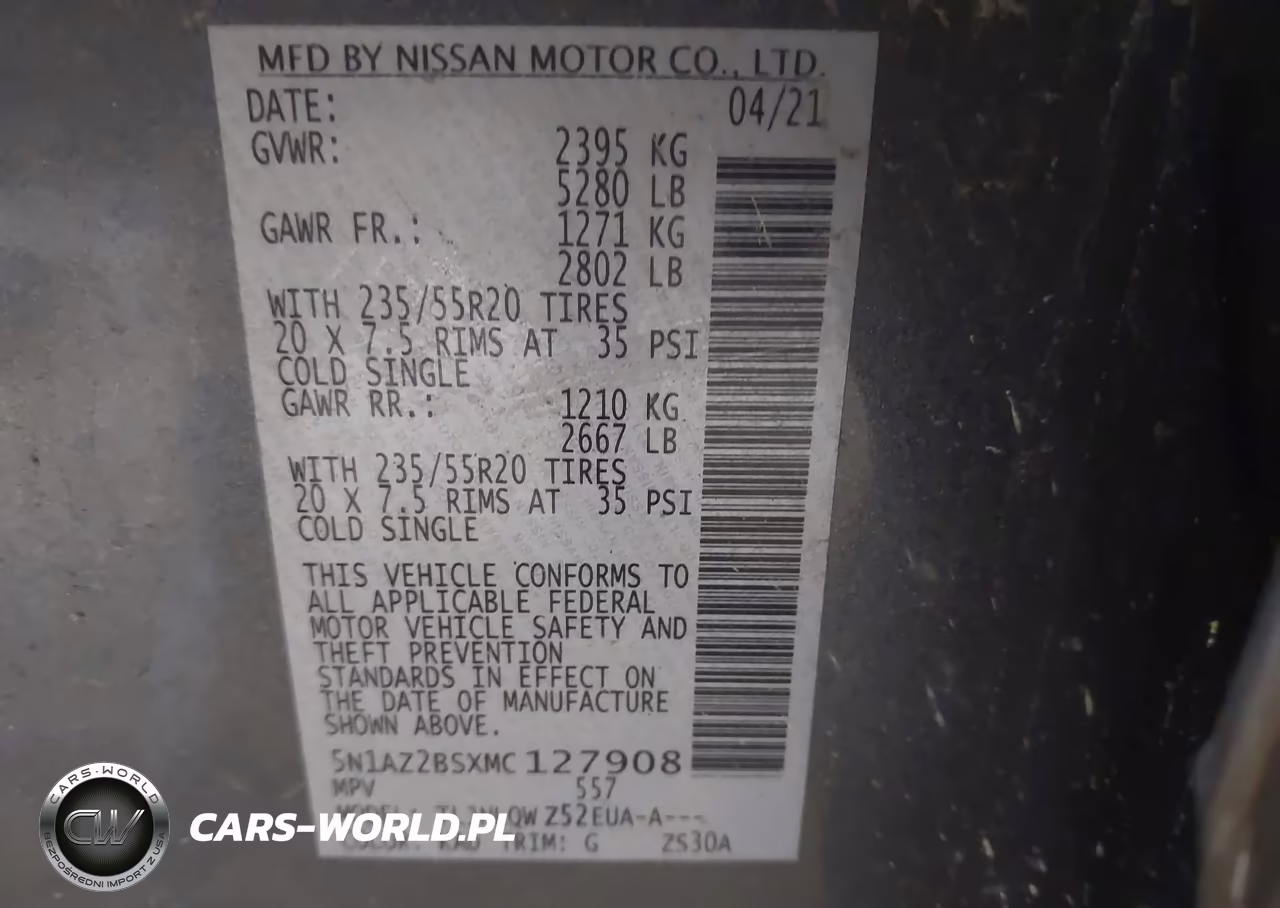 2021 Nissan Murano Sv Intelligent Awd VIN:5N1AZ2BSXMC127908 - 9