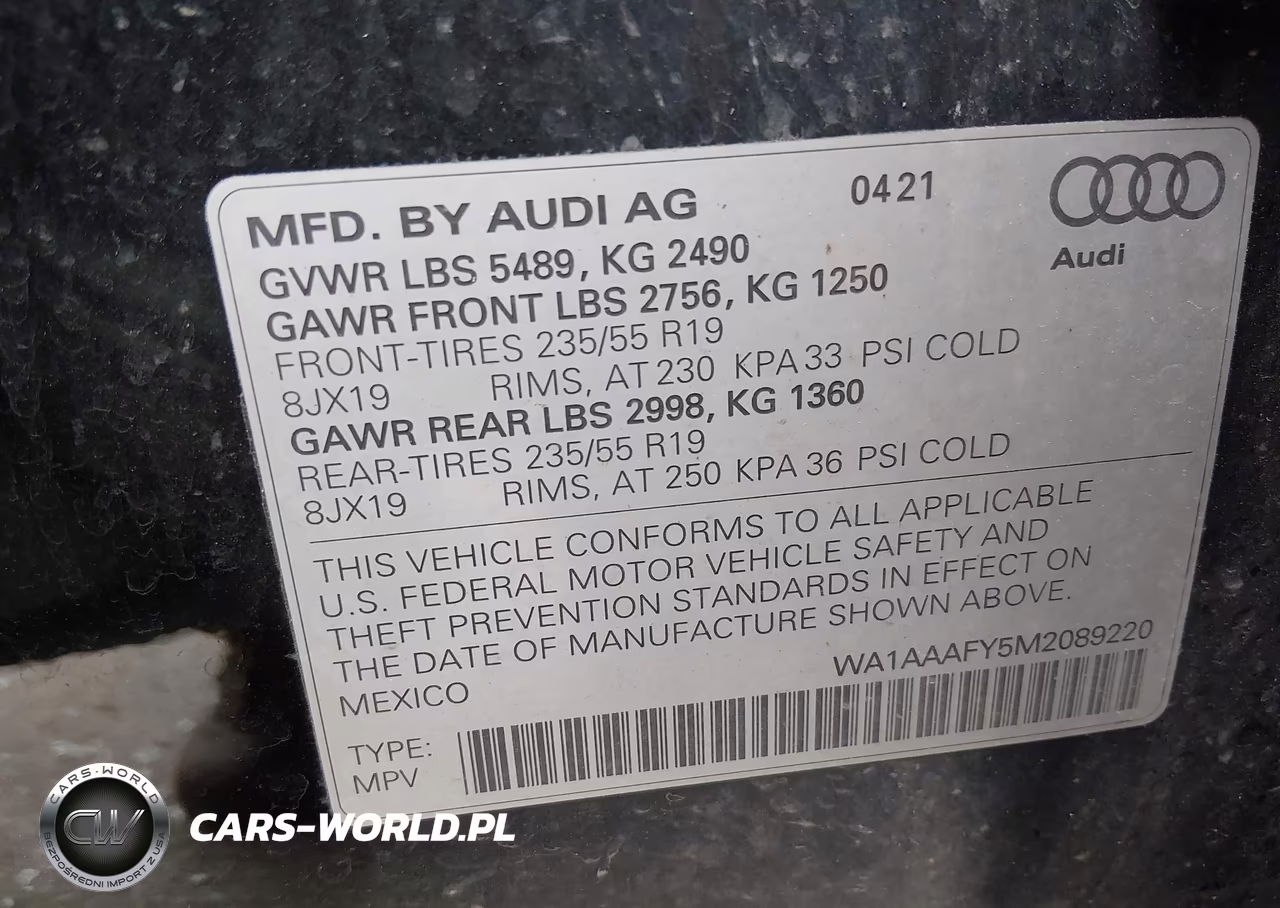 2021 Audi Q5 Premium 45 Tfsi Quattro S Tronic VIN:WA1AAAFY5M2089220 - 9