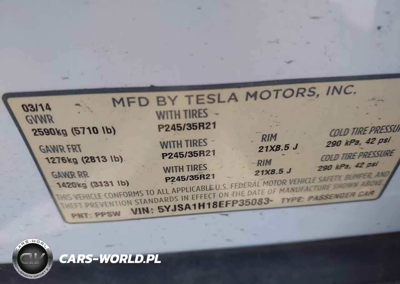 2014 Tesla Model S P85 VIN:5YJSA1H18EFP35083 - 9