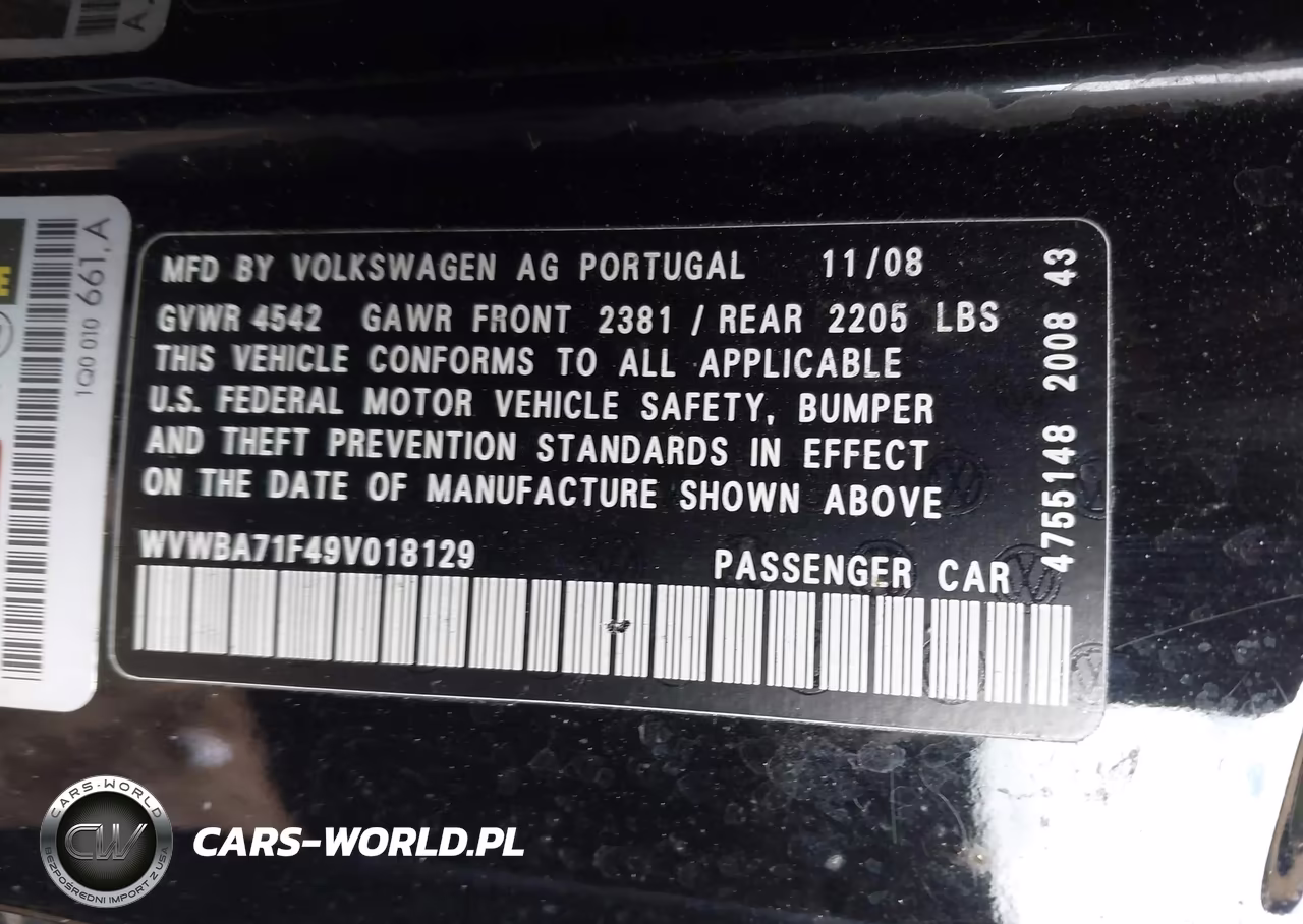 2009 Volkswagen Eos Komfort VIN:WVWBA71F49V018129 - 9