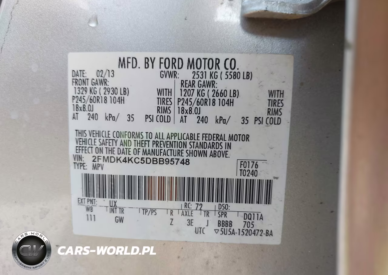 2013 Ford Edge Limited VIN:2FMDK4KC5DBB95748 - 9