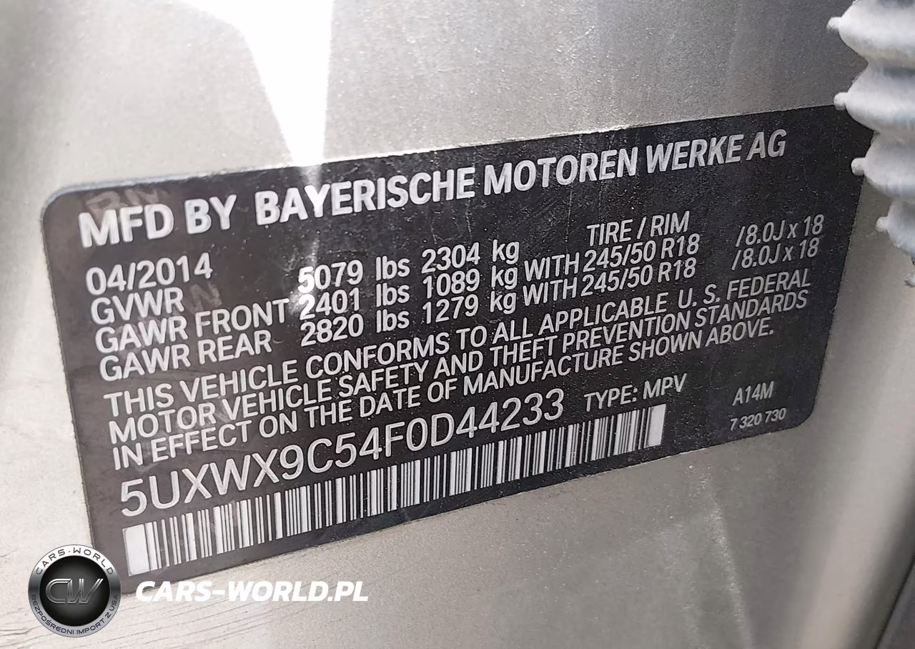2015 BMW X3 xDrive28I VIN:5UXWX9C54F0D44233 - 9